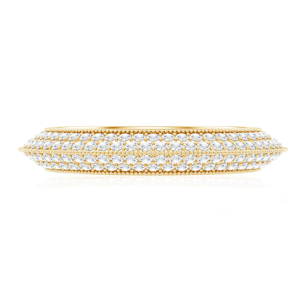 Pave Set Moissanite Eternity Band with Milgrain Detailing
