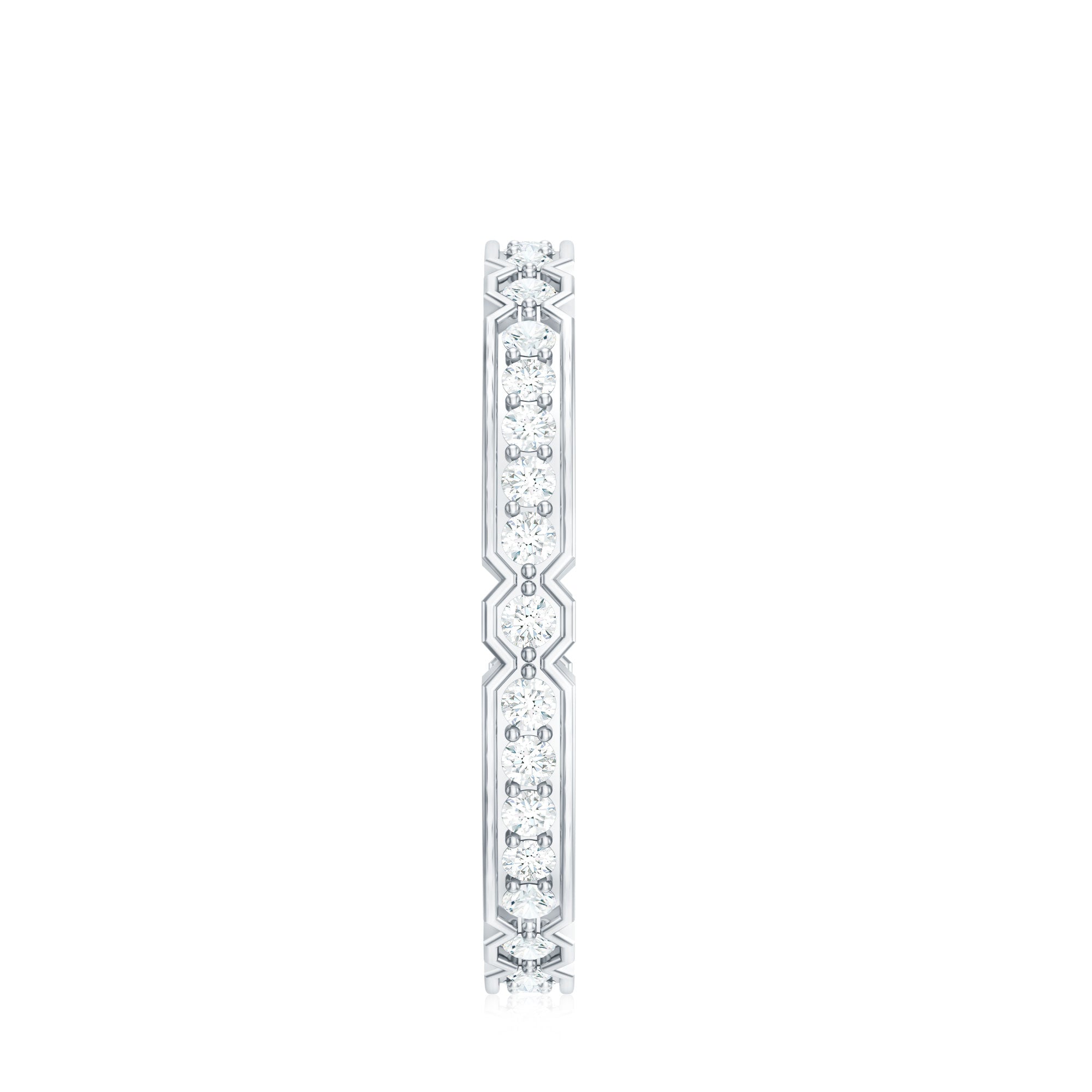 Classic Moissanite Full Eternity Ring in Pin Point Setting