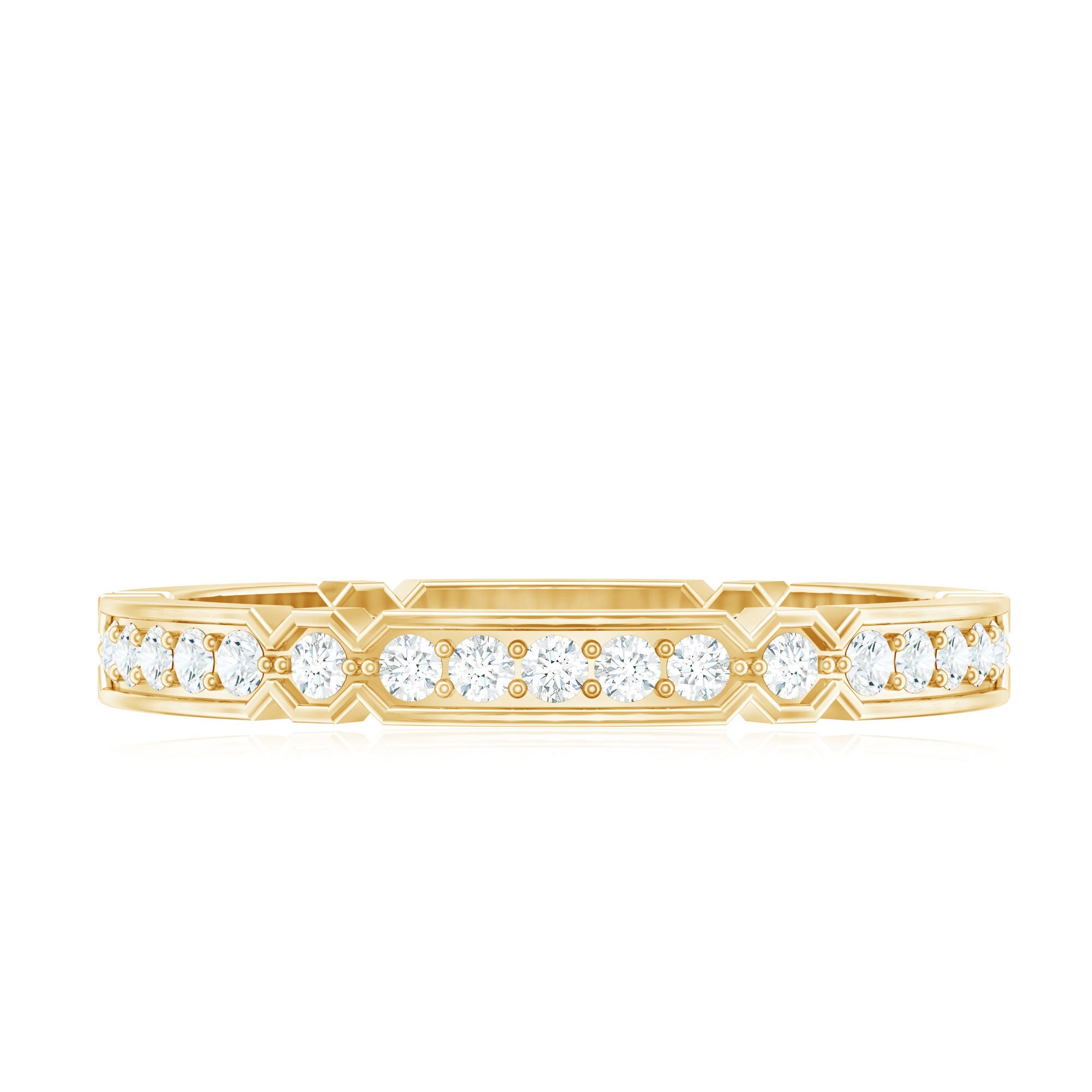 Classic Moissanite Full Eternity Ring in Pin Point Setting