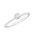 Certified 0.5 Carat Round Moissanite Solitaire Promise Ring