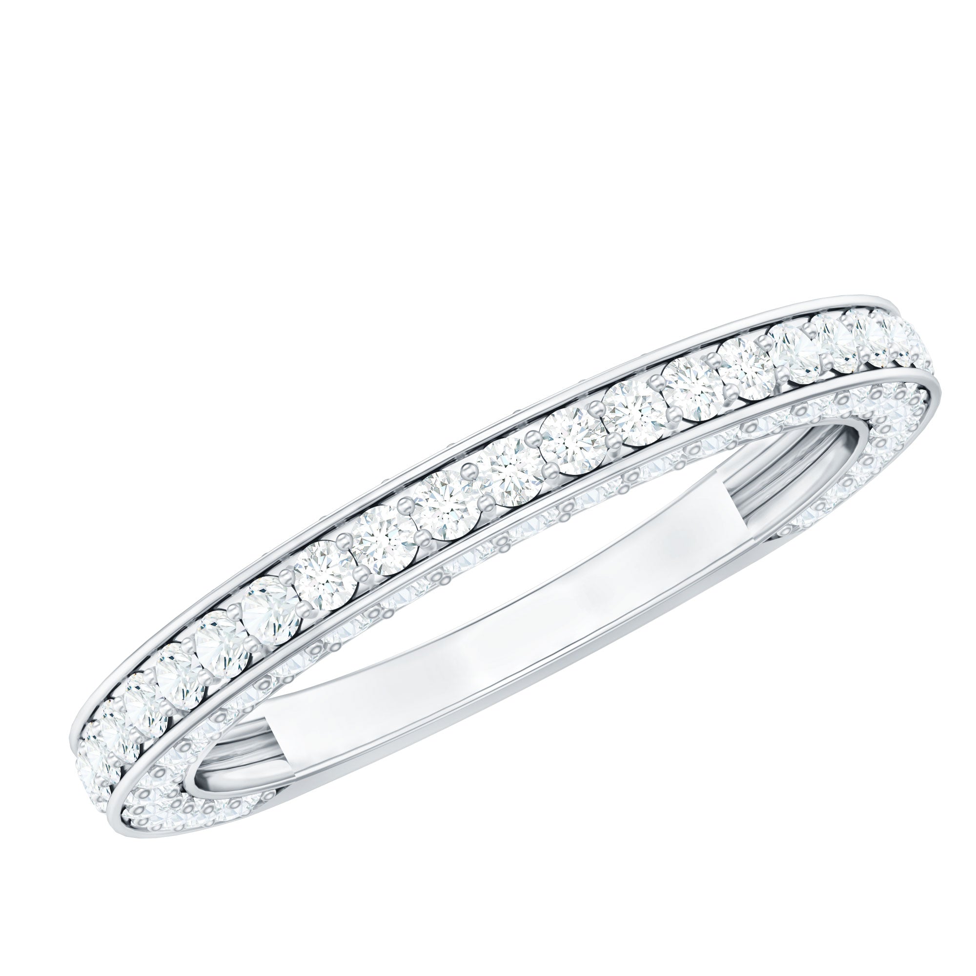 Surface Prong Set Moissanite Half Eternity Ring
