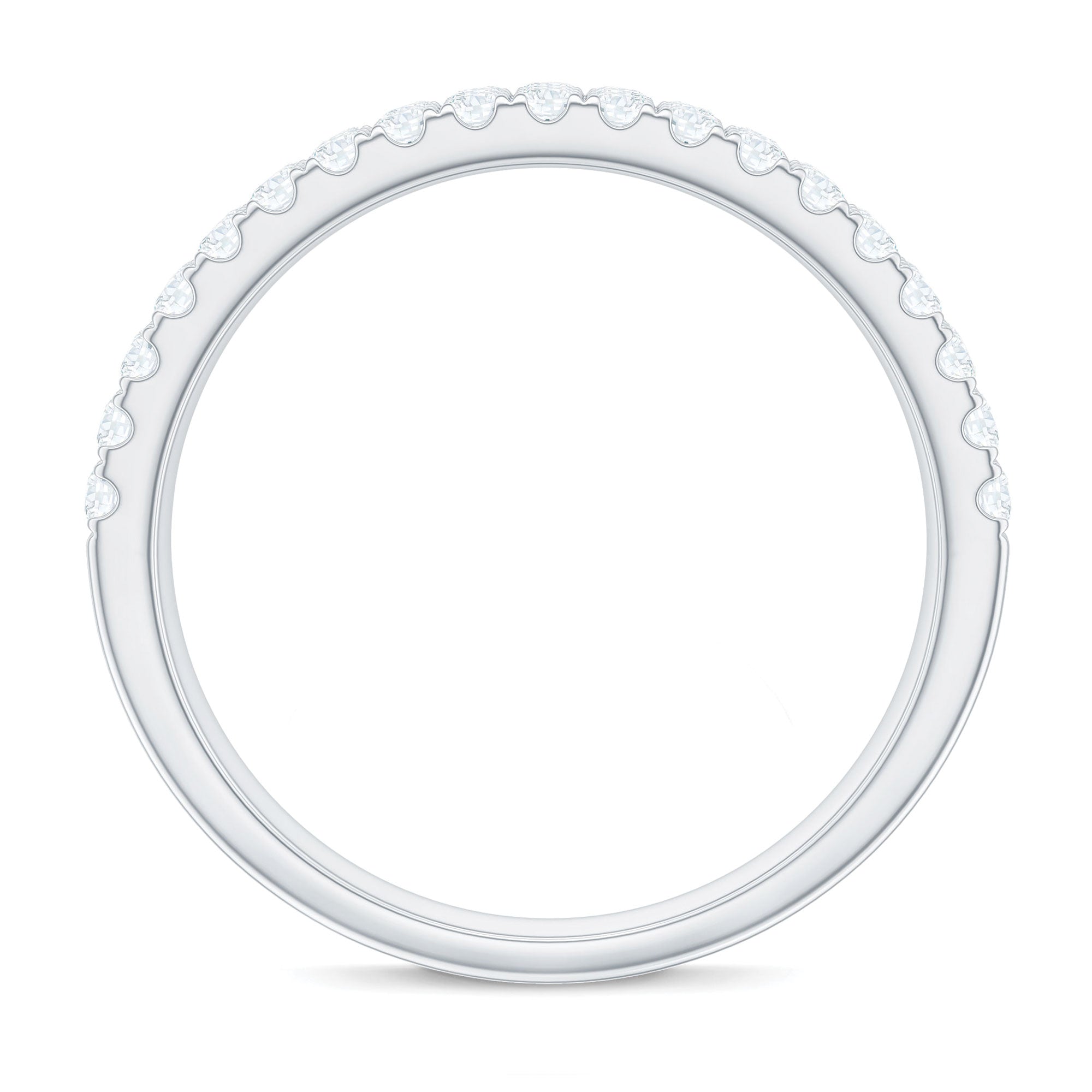 Three Row Moissanite Half Eternity Band Ring