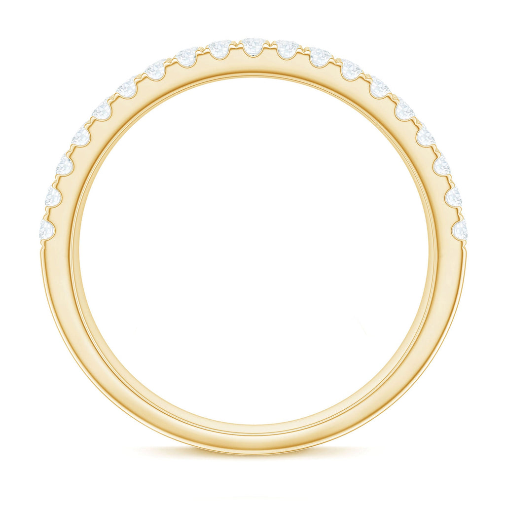 Three Row Moissanite Half Eternity Band Ring