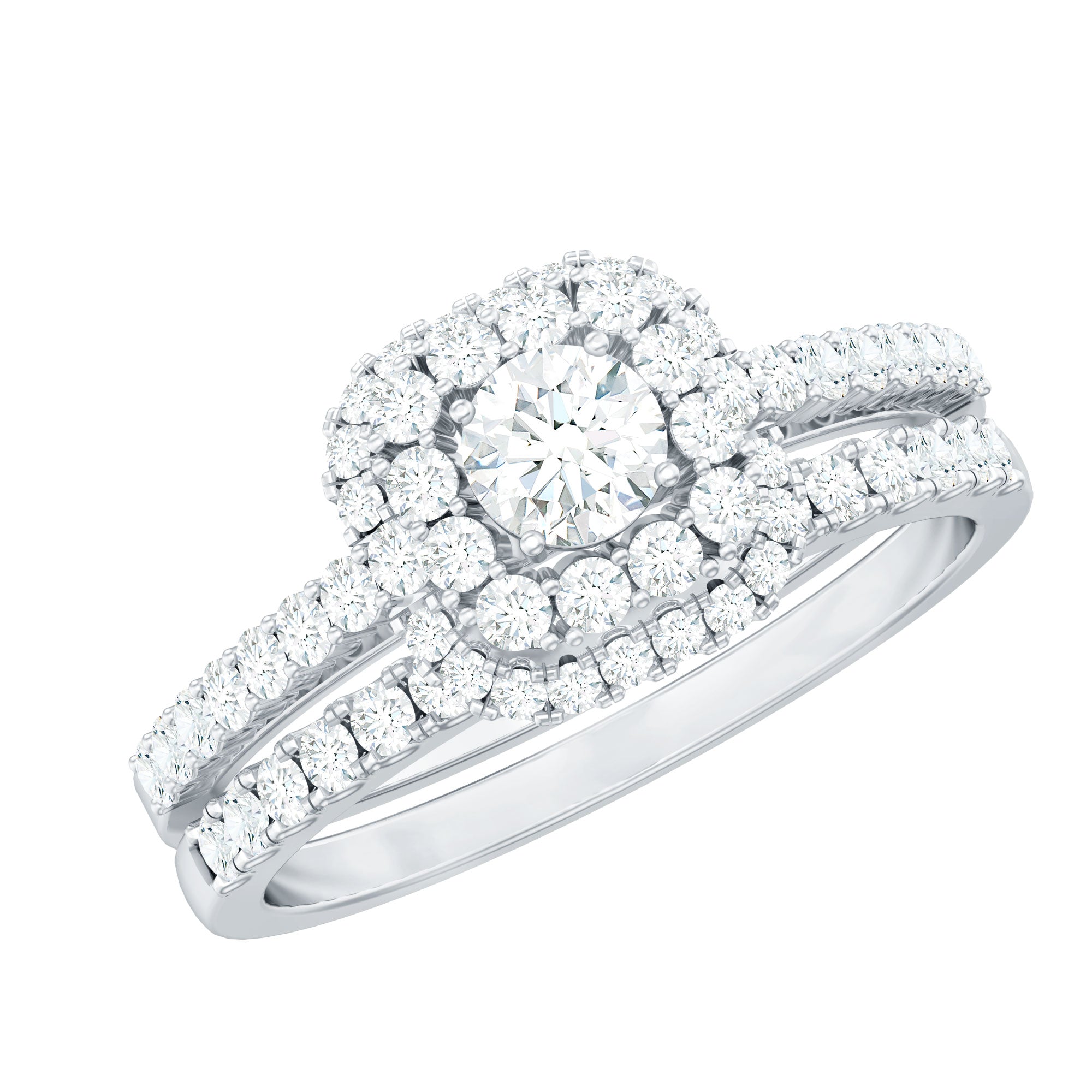 0.5 Carat Zircon Statement Wedding Ring Set