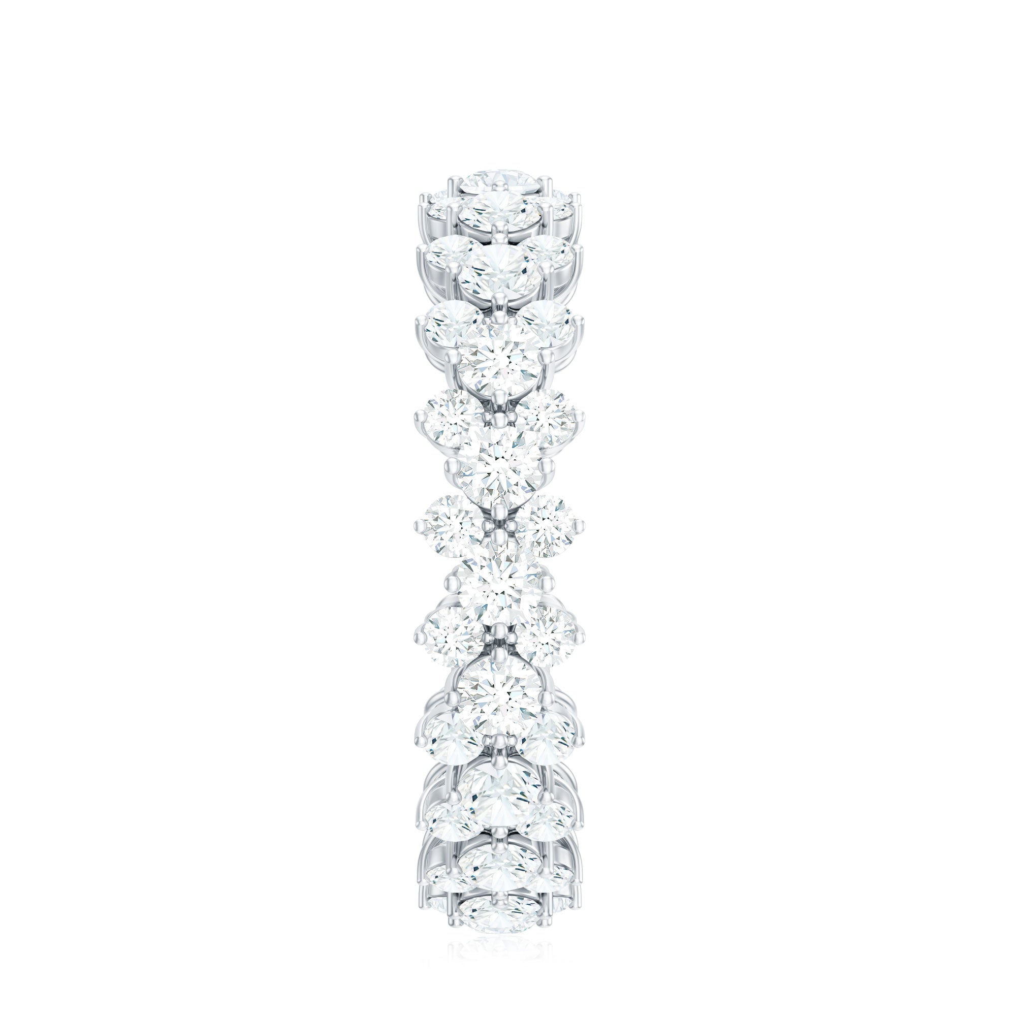 Certified Moissanite Cluster Eternity Ring For Women