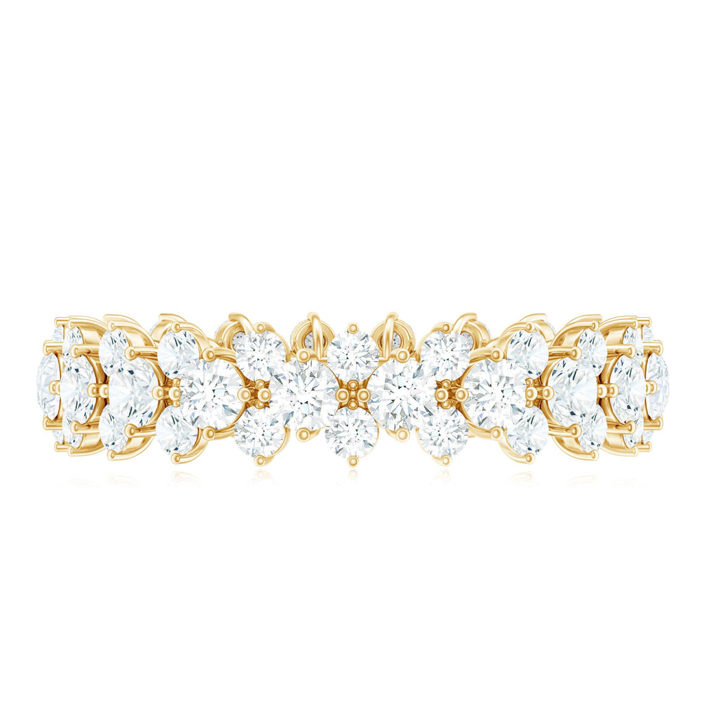 Certified Moissanite Cluster Eternity Ring For Women