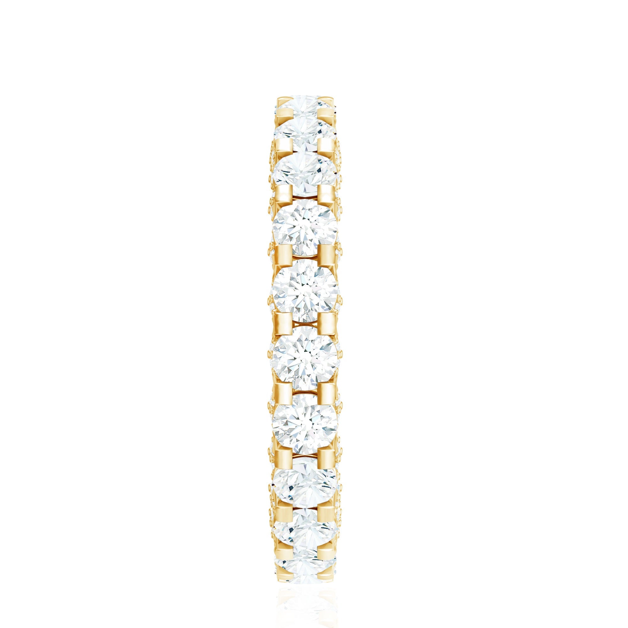 Certified Moissanite Eternity Band Ring in Shared Prong Set
