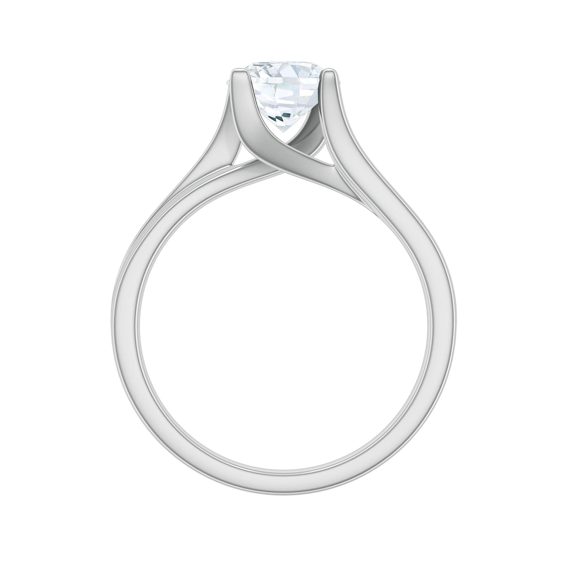 7 MM Round Moissanite Solitaire Engagement Ring in Reverie Setting