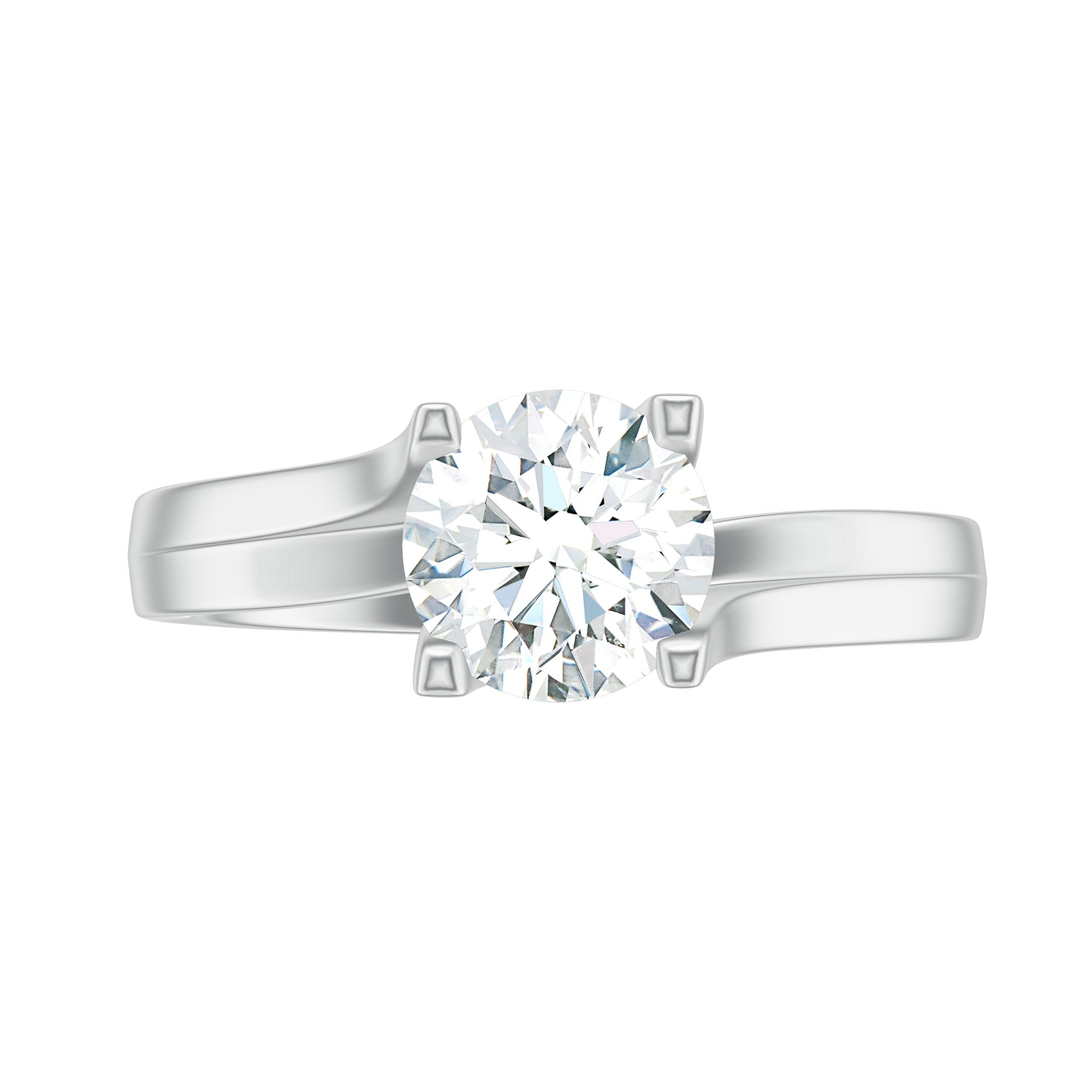 7 MM Round Moissanite Solitaire Engagement Ring in Reverie Setting