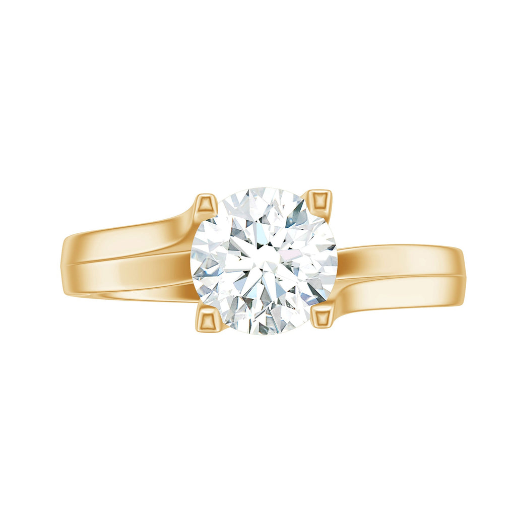 7 MM Round Moissanite Solitaire Engagement Ring in Reverie Setting
