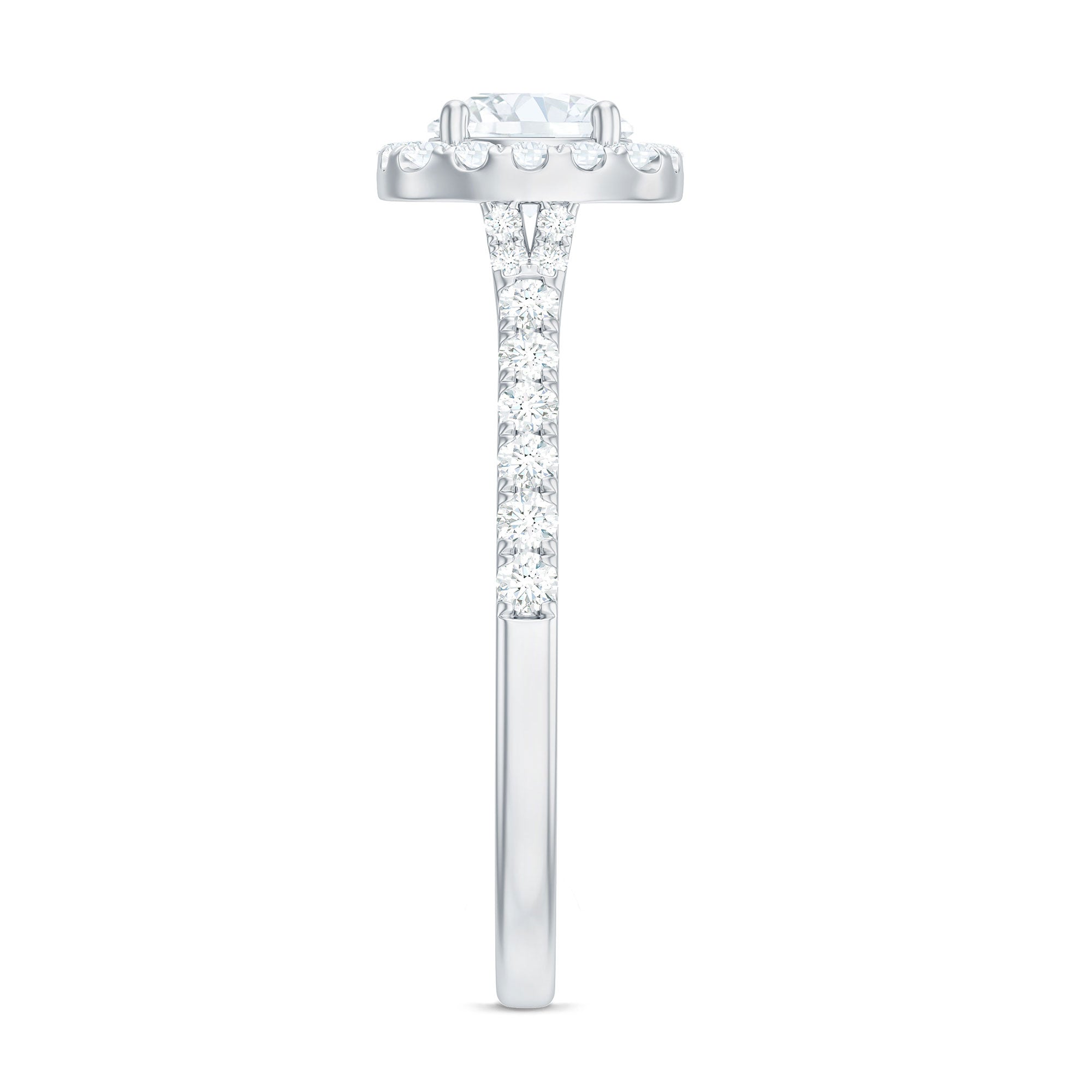 Cubic Zirconia Halo Engagement Ring with Certificate