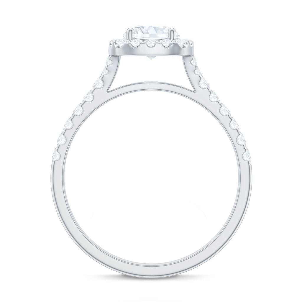 Cubic Zirconia Halo Engagement Ring with Certificate