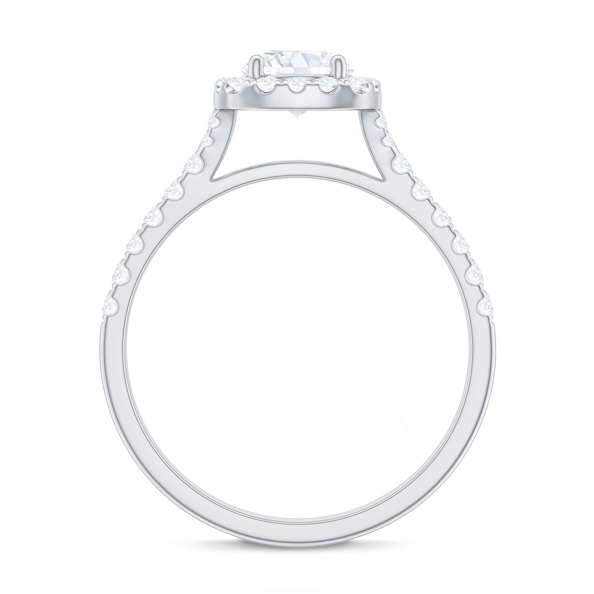 Cubic Zirconia Halo Engagement Ring with Certificate