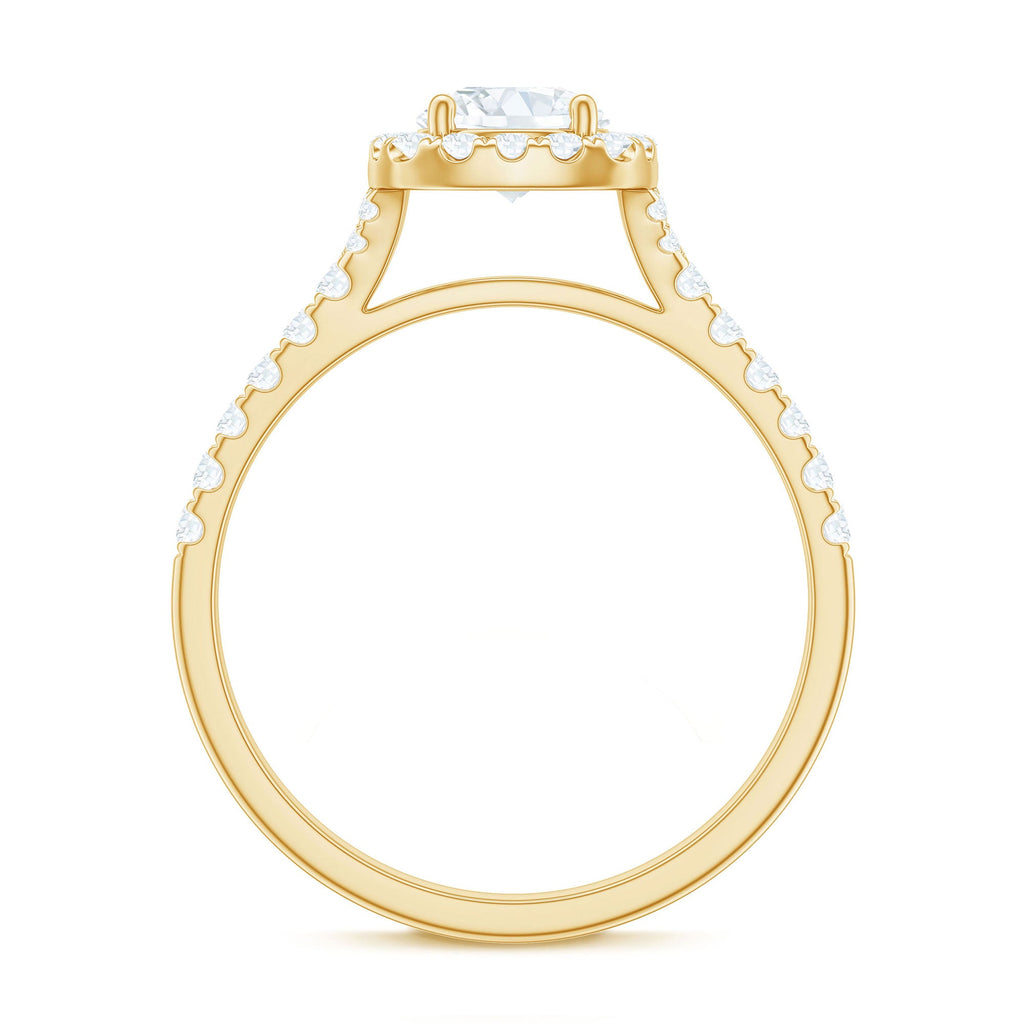 Cubic Zirconia Halo Engagement Ring with Certificate