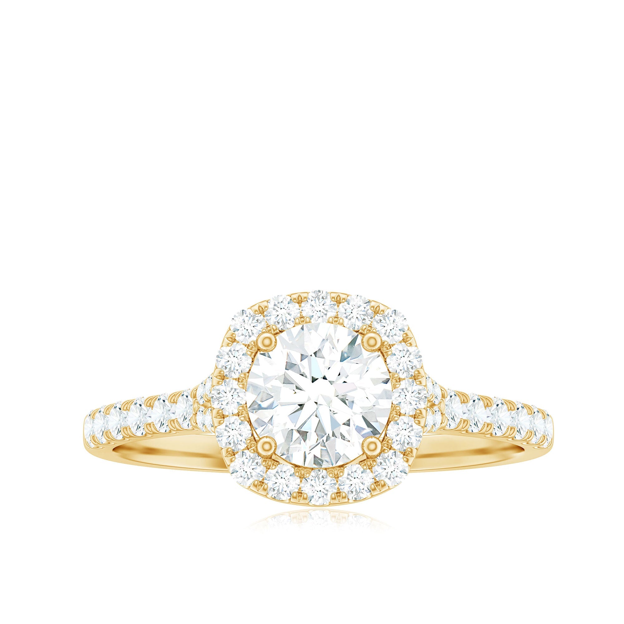 Cubic Zirconia Halo Engagement Ring with Certificate