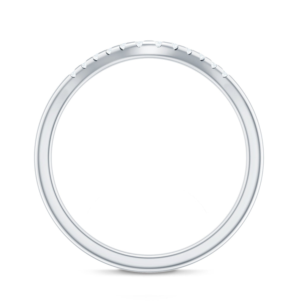 Curved Stackable Ring with Certified Moissanite