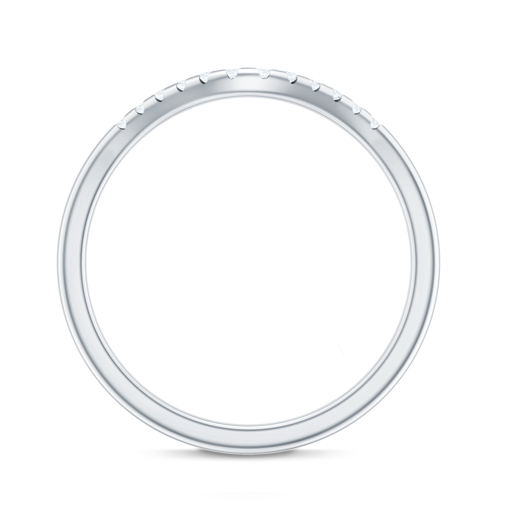 Curved Stackable Ring with Certified Moissanite