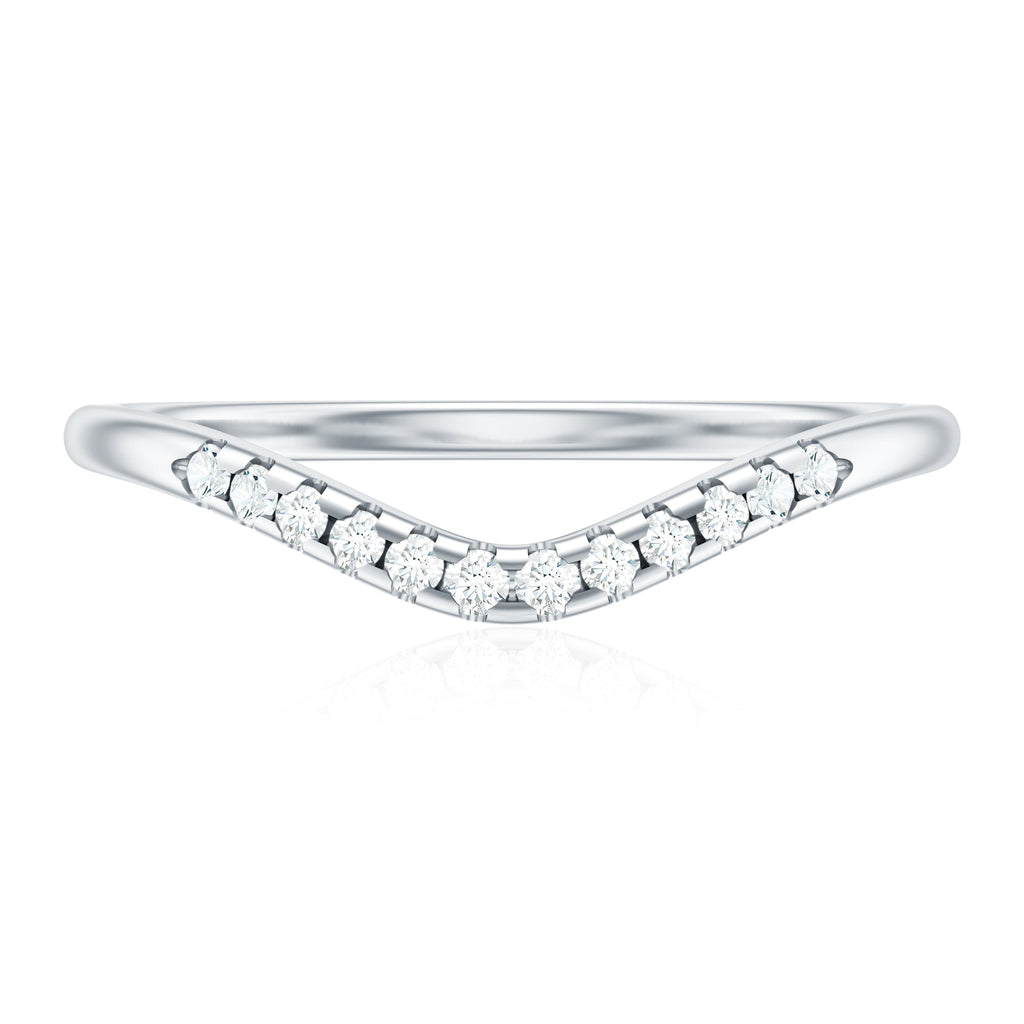 Curved Stackable Ring with Certified Moissanite