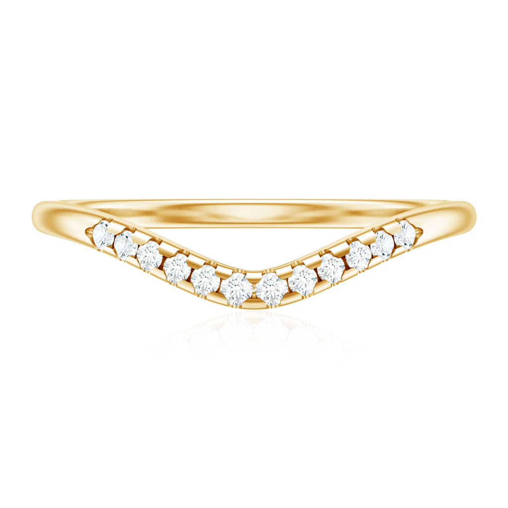 Curved Stackable Ring with Certified Moissanite