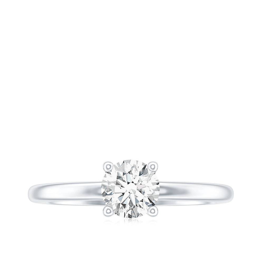 Certified 6 MM Moissanite Solitaire Promise Ring for Her