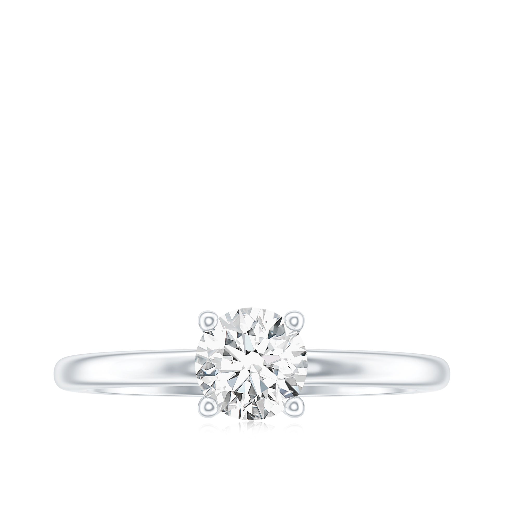 Certified 6 MM Moissanite Solitaire Promise Ring for Her