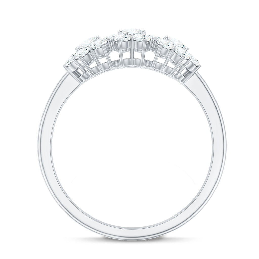 Cubic Zirconia Floral Cluster Engagement Ring