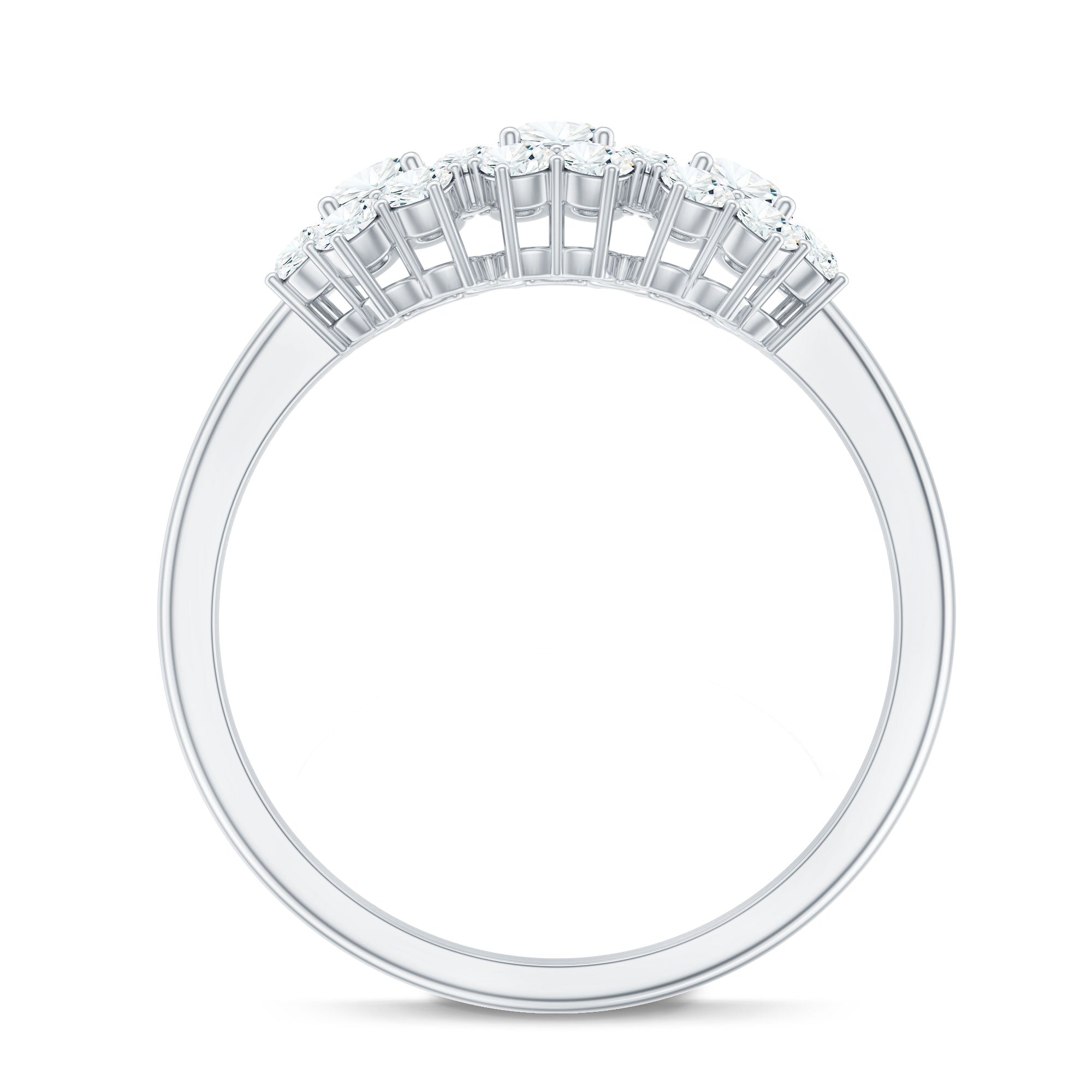 Cubic Zirconia Floral Cluster Engagement Ring