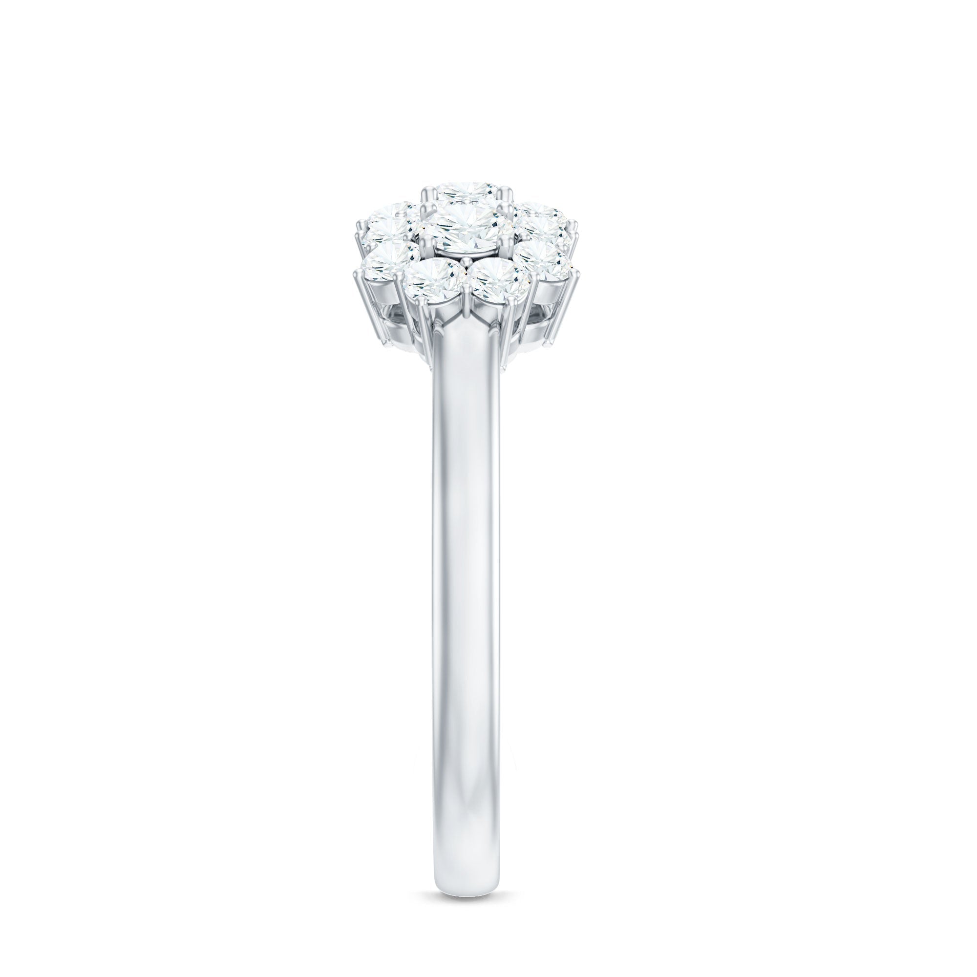 Cubic Zirconia Floral Cluster Engagement Ring