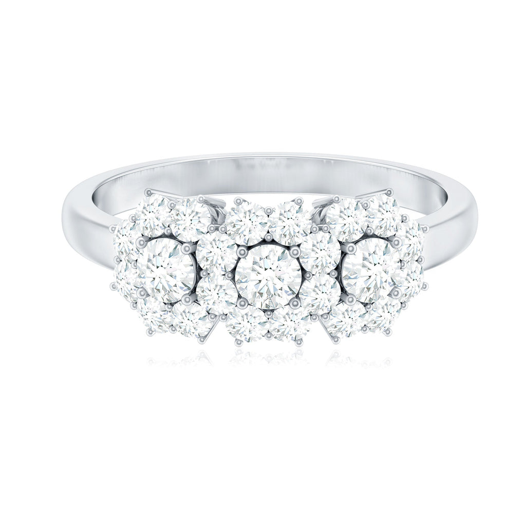 Cubic Zirconia Floral Cluster Engagement Ring