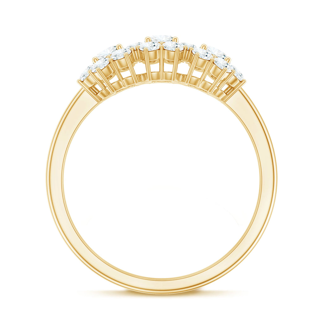 Cubic Zirconia Floral Cluster Engagement Ring