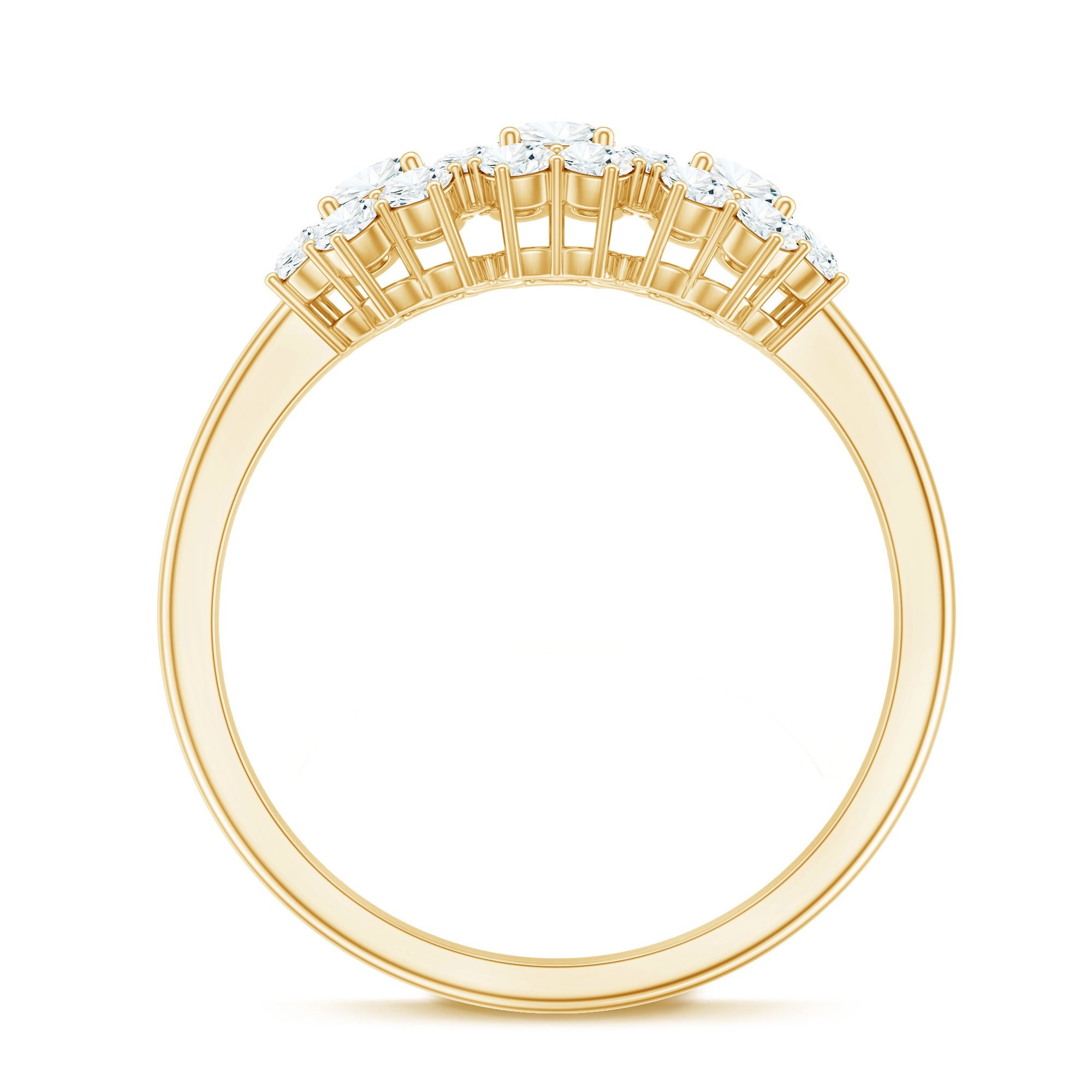 Cubic Zirconia Floral Cluster Engagement Ring