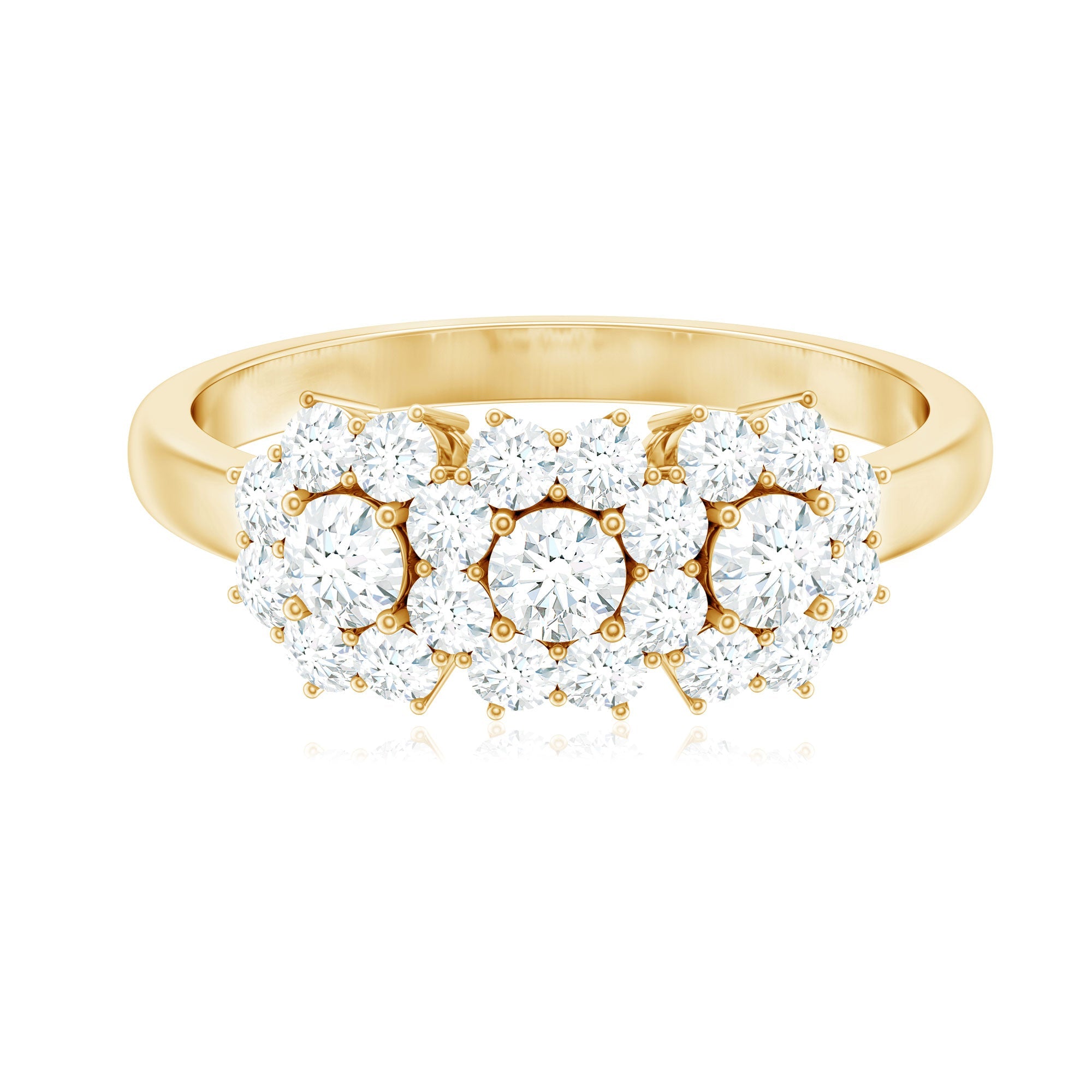 Cubic Zirconia Floral Cluster Engagement Ring