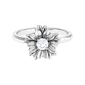 Certified Real Diamond Floral Engagement Ring