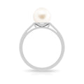 7.4 Carat Freshwater White Pearl Solitaire Engagement Ring
