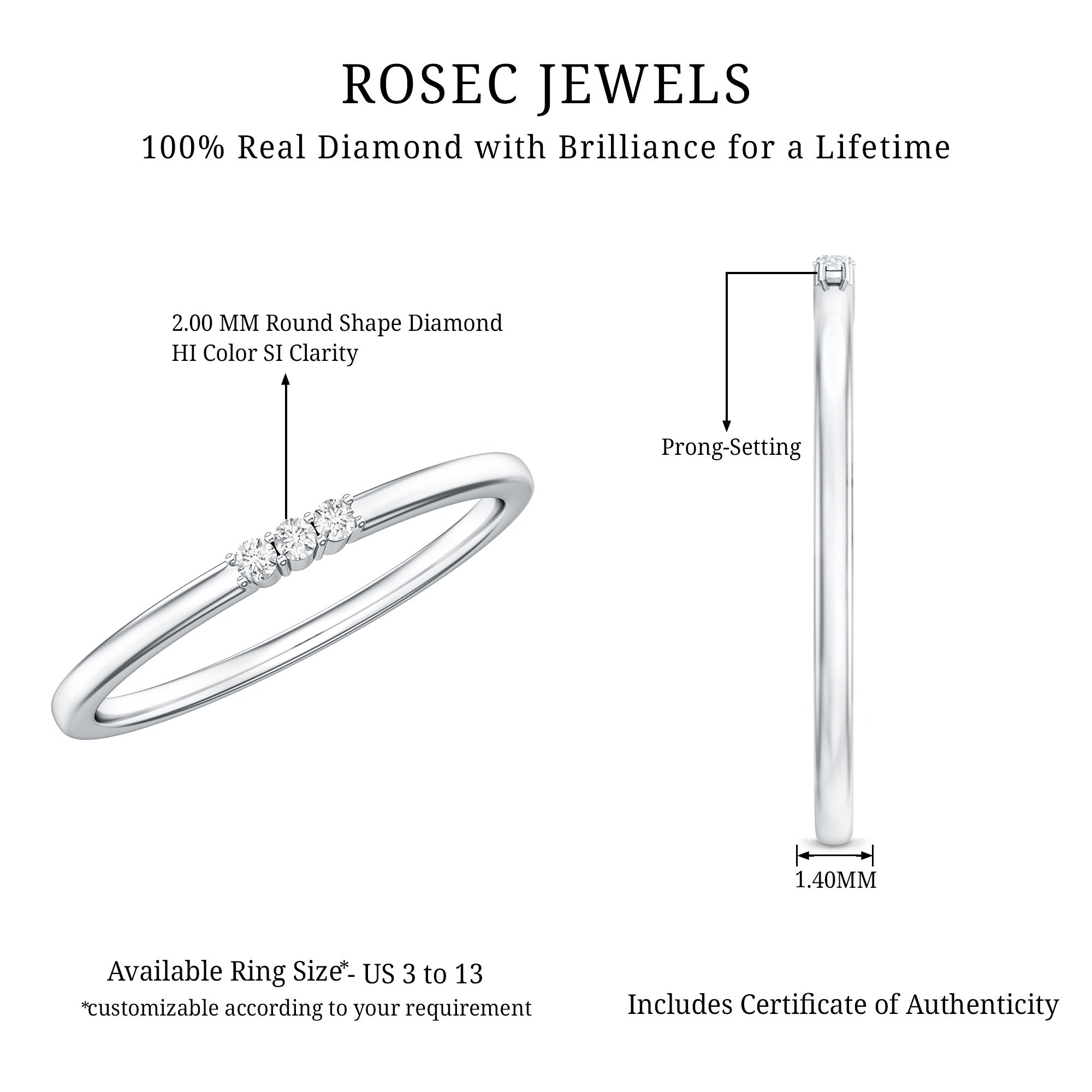 Certified Round Diamond Proposal Ring For Her