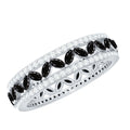 Certified Lab Grown Black Diamond Wedding Band Ring with Moissanite