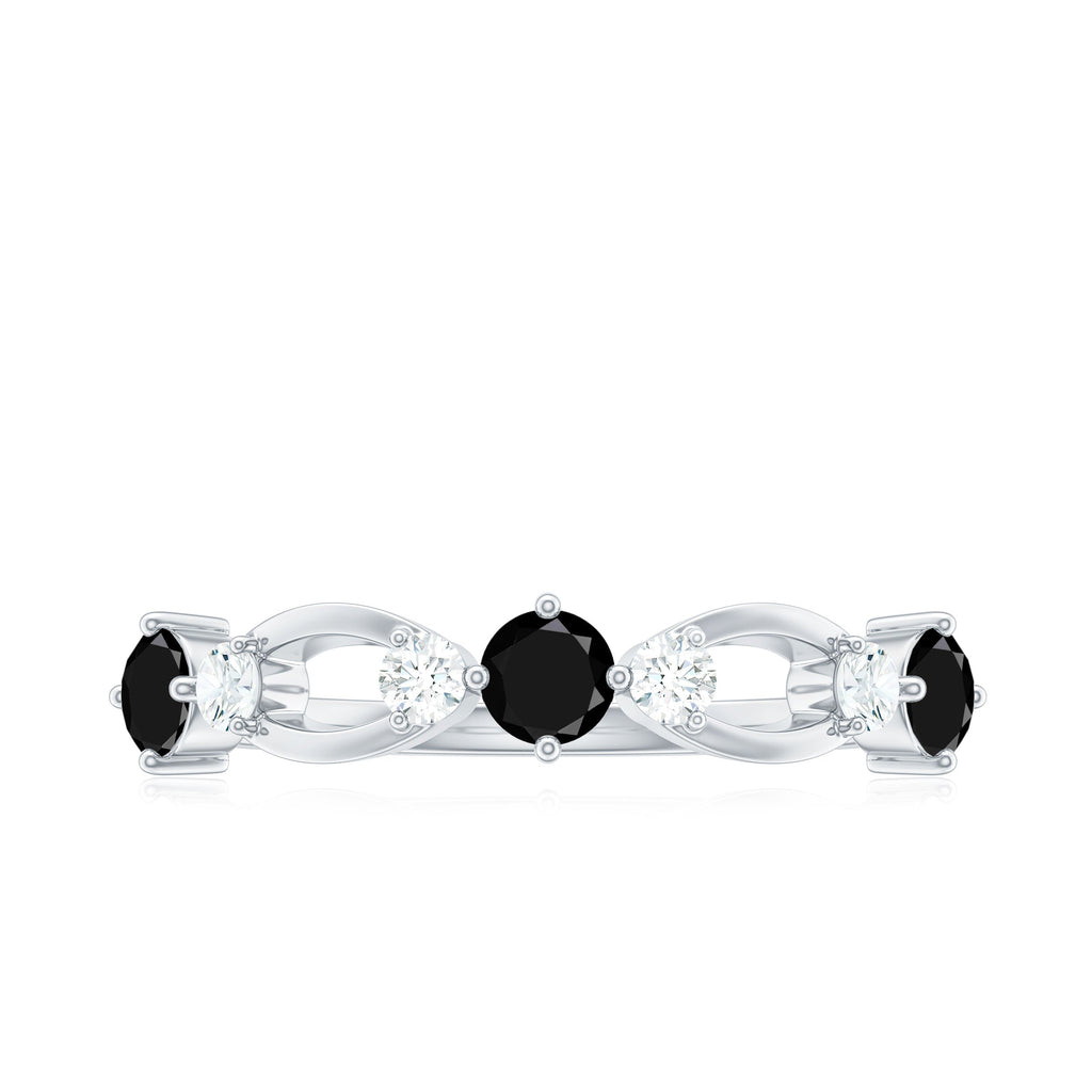Certified Lab Grown Black and White Diamond Promise Ring