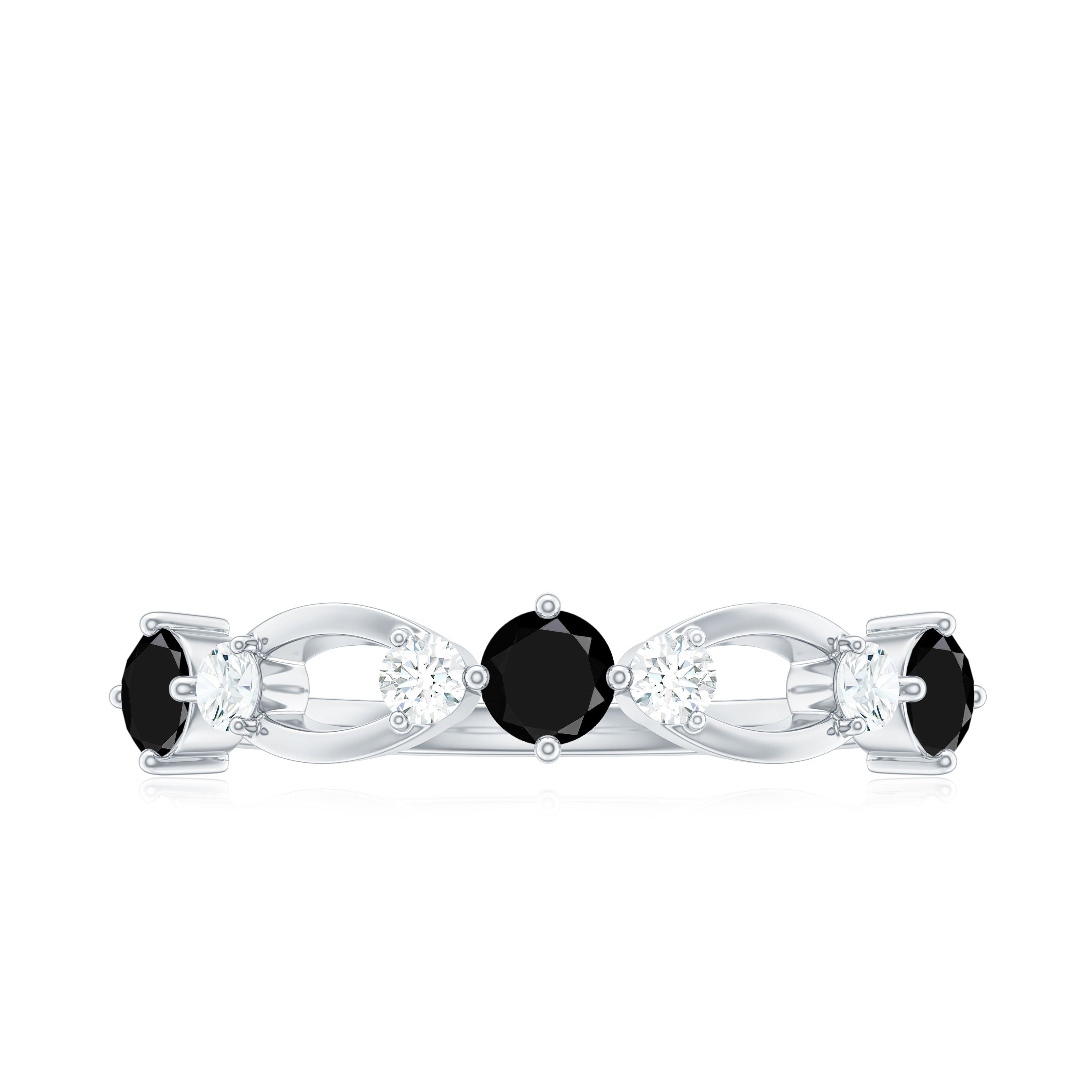 Certified Lab Grown Black and White Diamond Promise Ring