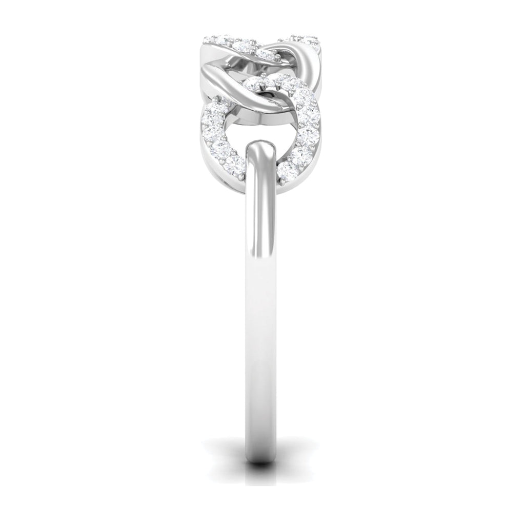 Contemporary Diamond Interlock Ring with Certificate