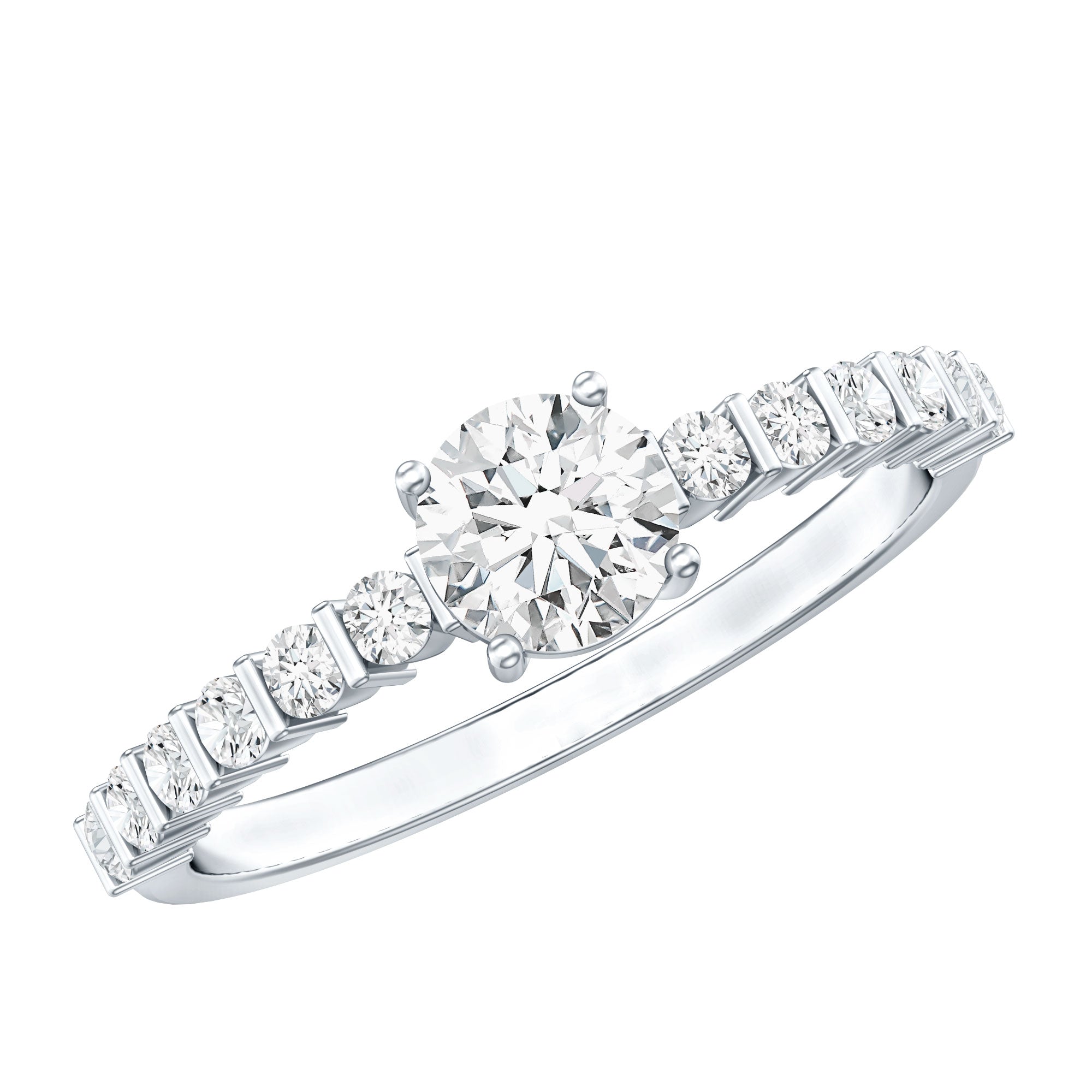 Round Brilliant Cut Moissanite Proposal Ring