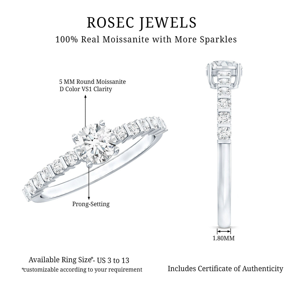 Round Brilliant Cut Moissanite Proposal Ring