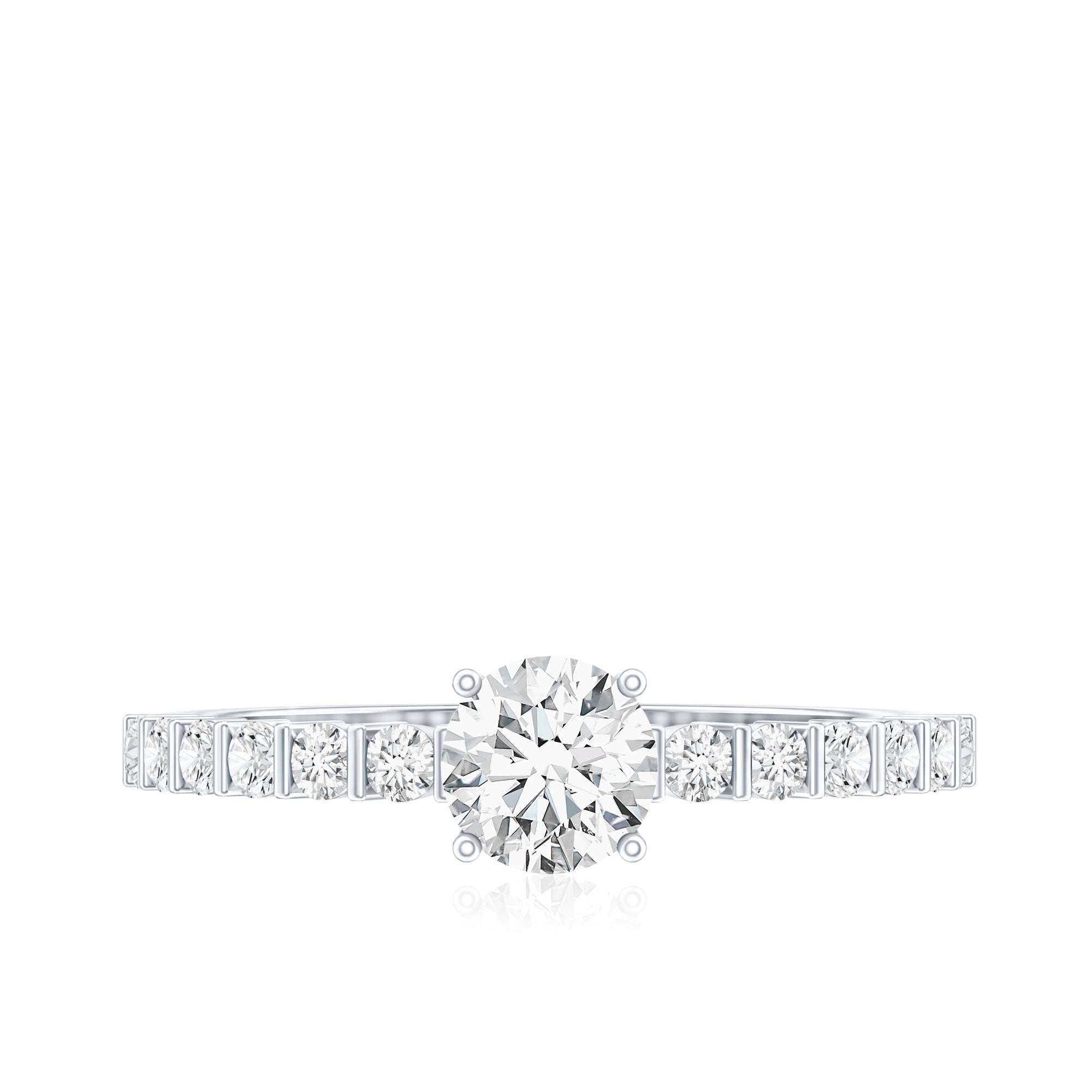 Round Brilliant Cut Moissanite Proposal Ring