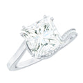 Designer Solitaire Cubic Zirconia Bypass Engagement Ring