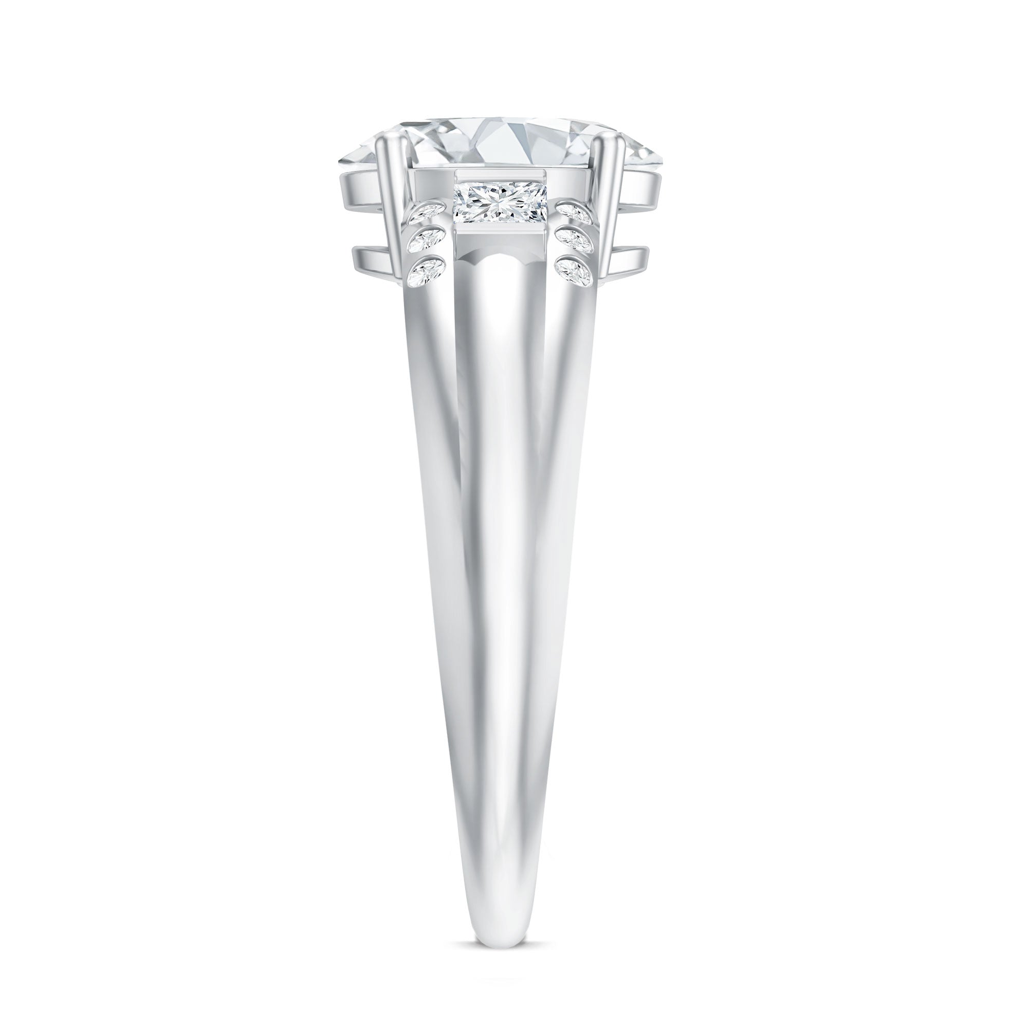 Oval Cubic Zirconia Solitaire Engagement Ring