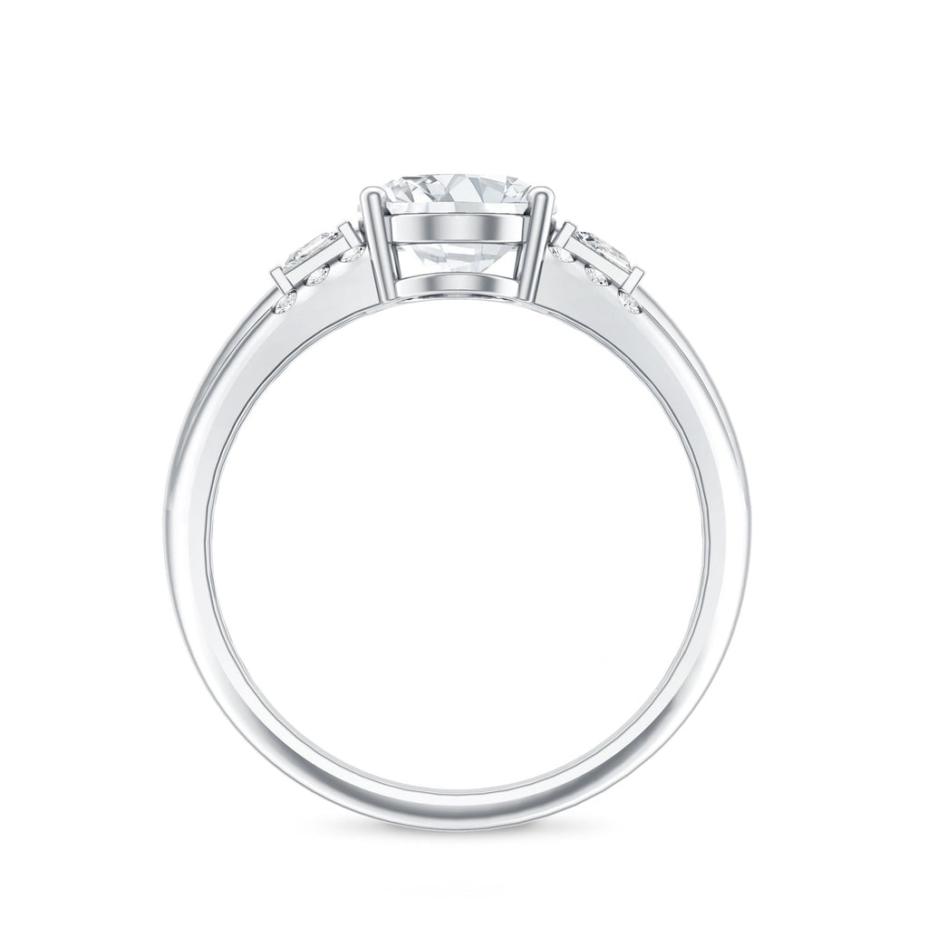 Oval Cubic Zirconia Solitaire Engagement Ring