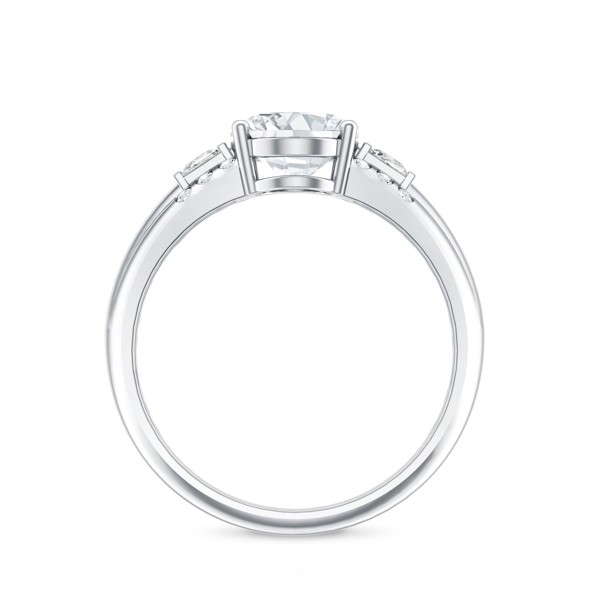 Oval Cubic Zirconia Solitaire Engagement Ring