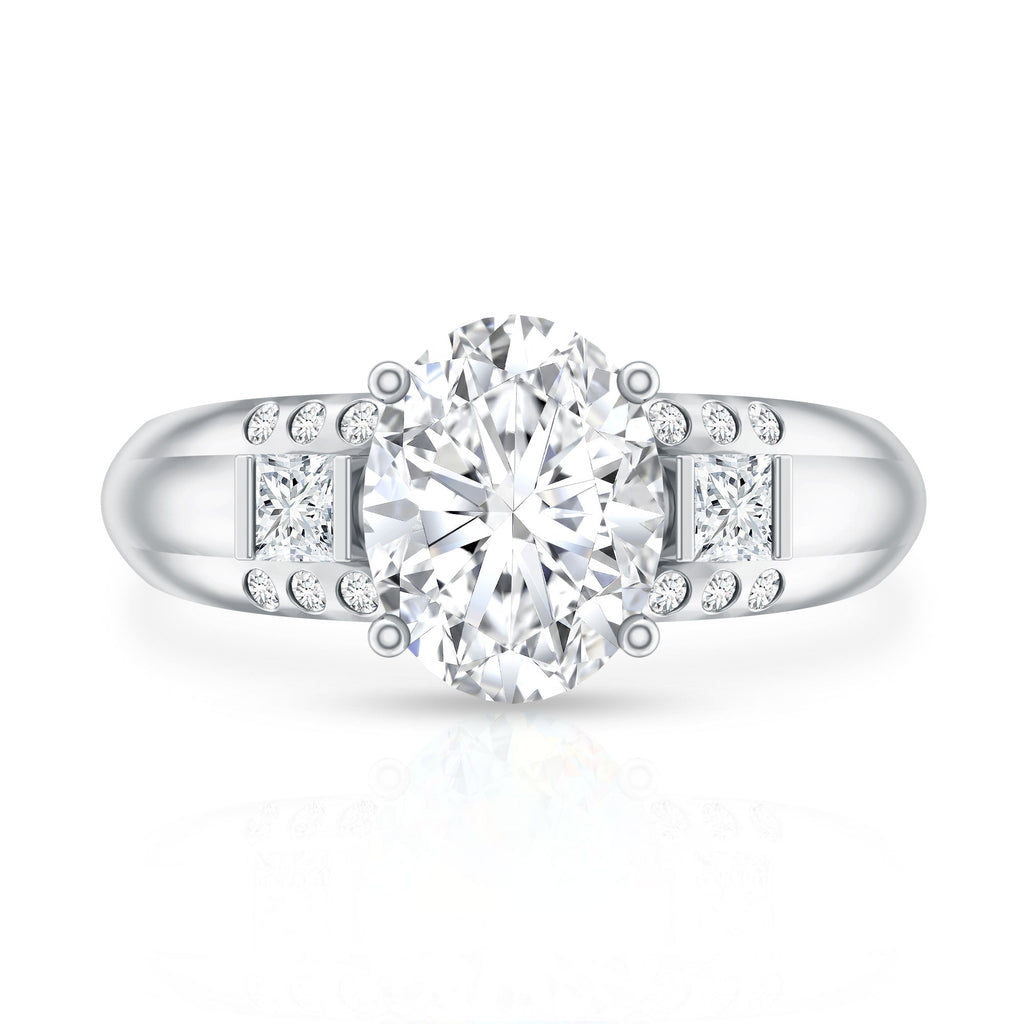 Oval Cubic Zirconia Solitaire Engagement Ring