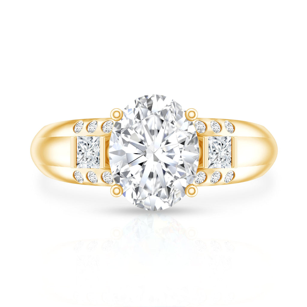 Oval Cubic Zirconia Solitaire Engagement Ring