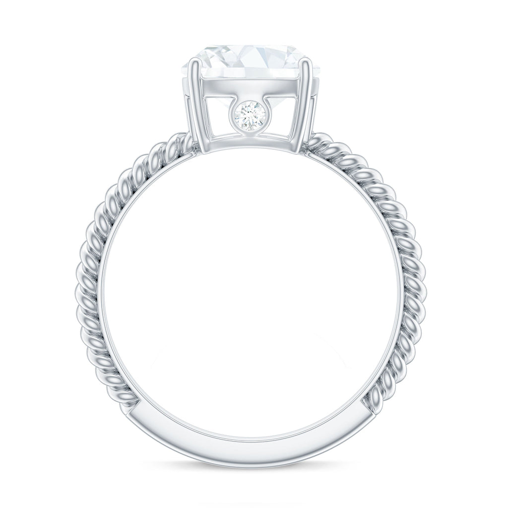 Cushion Cut Cubic Zirconia Solitaire Engagement Ring