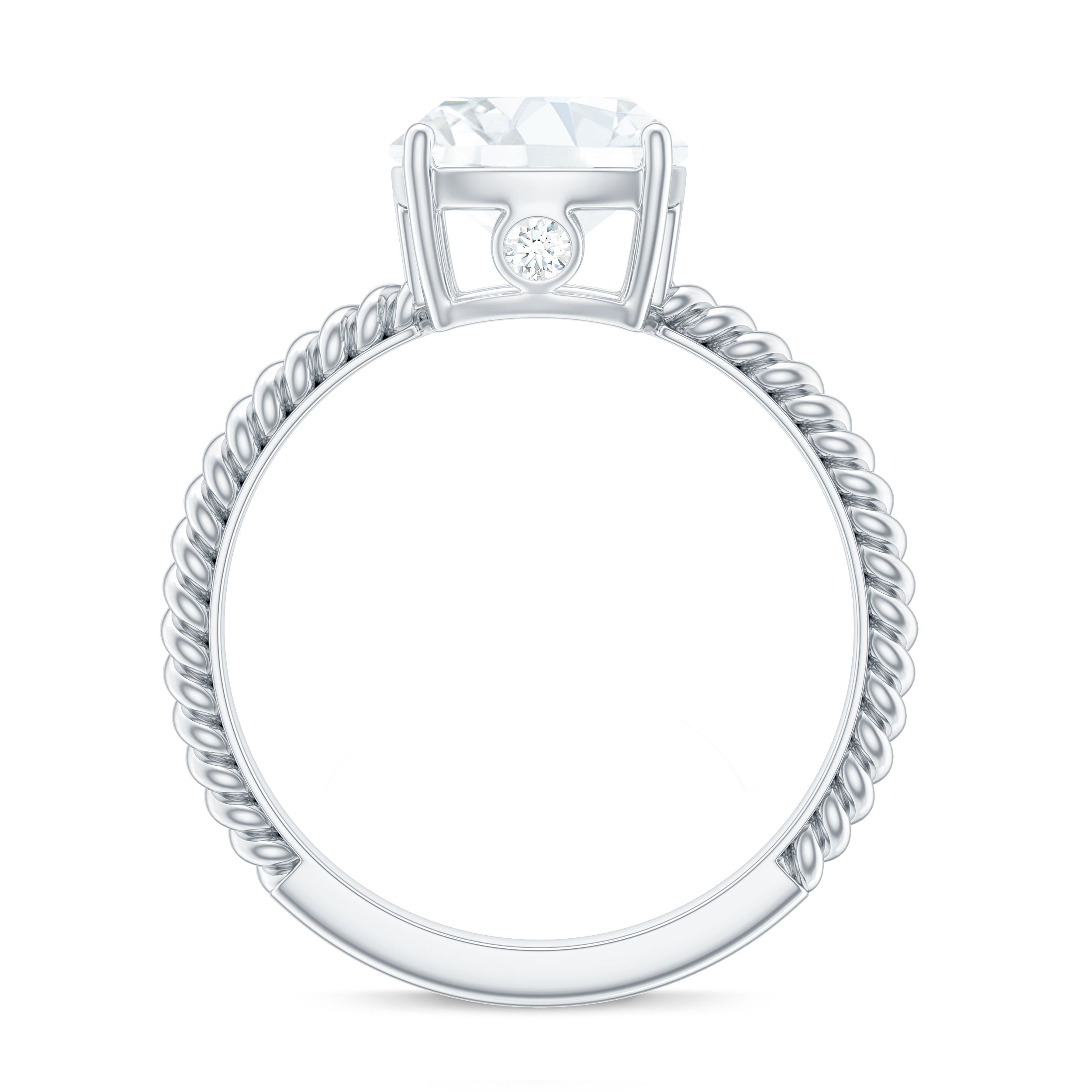Cushion Cut Cubic Zirconia Solitaire Engagement Ring